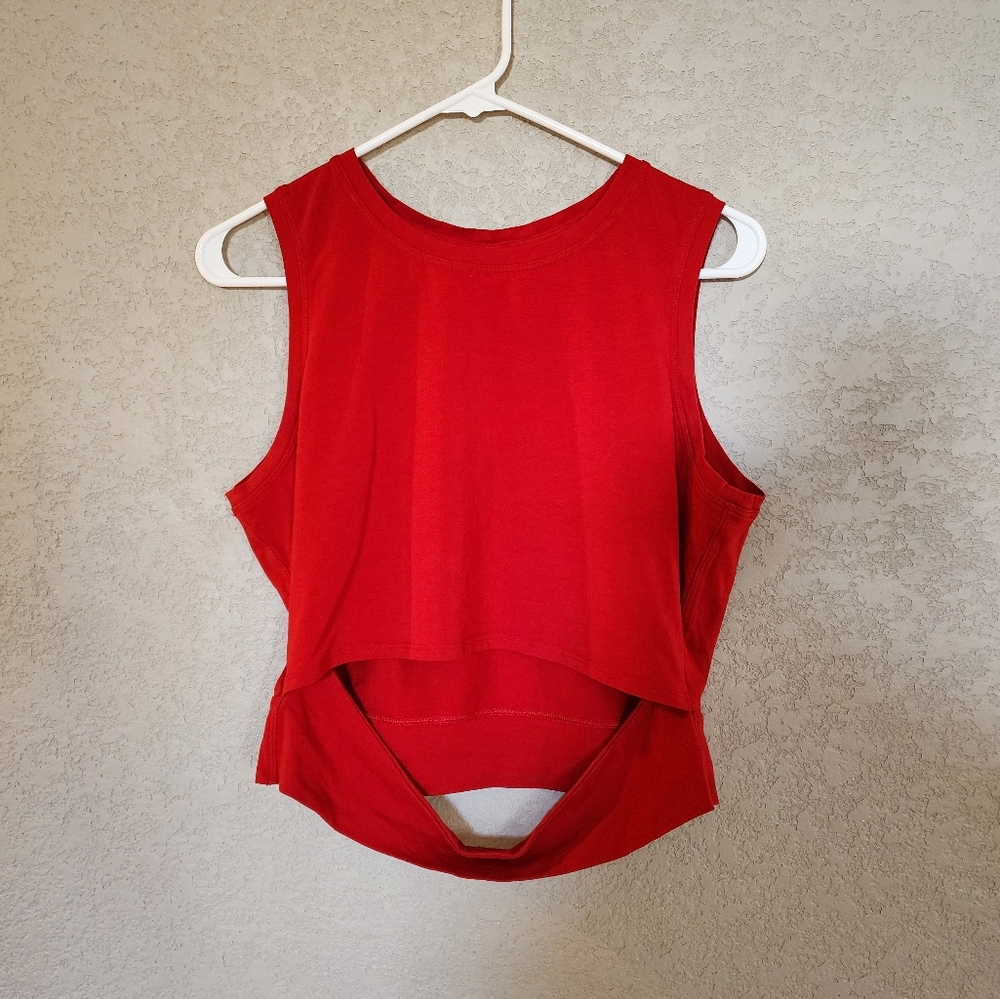 lululemon athletica Red Layered Cutout Tank Top
